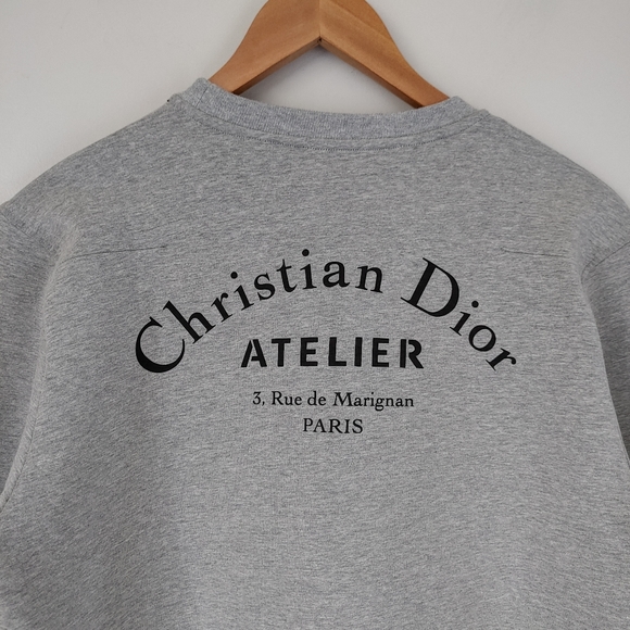 Christian Dior Sweatshirt Logo Print Crewneck Size Medium Grey - Picture 12 of 15